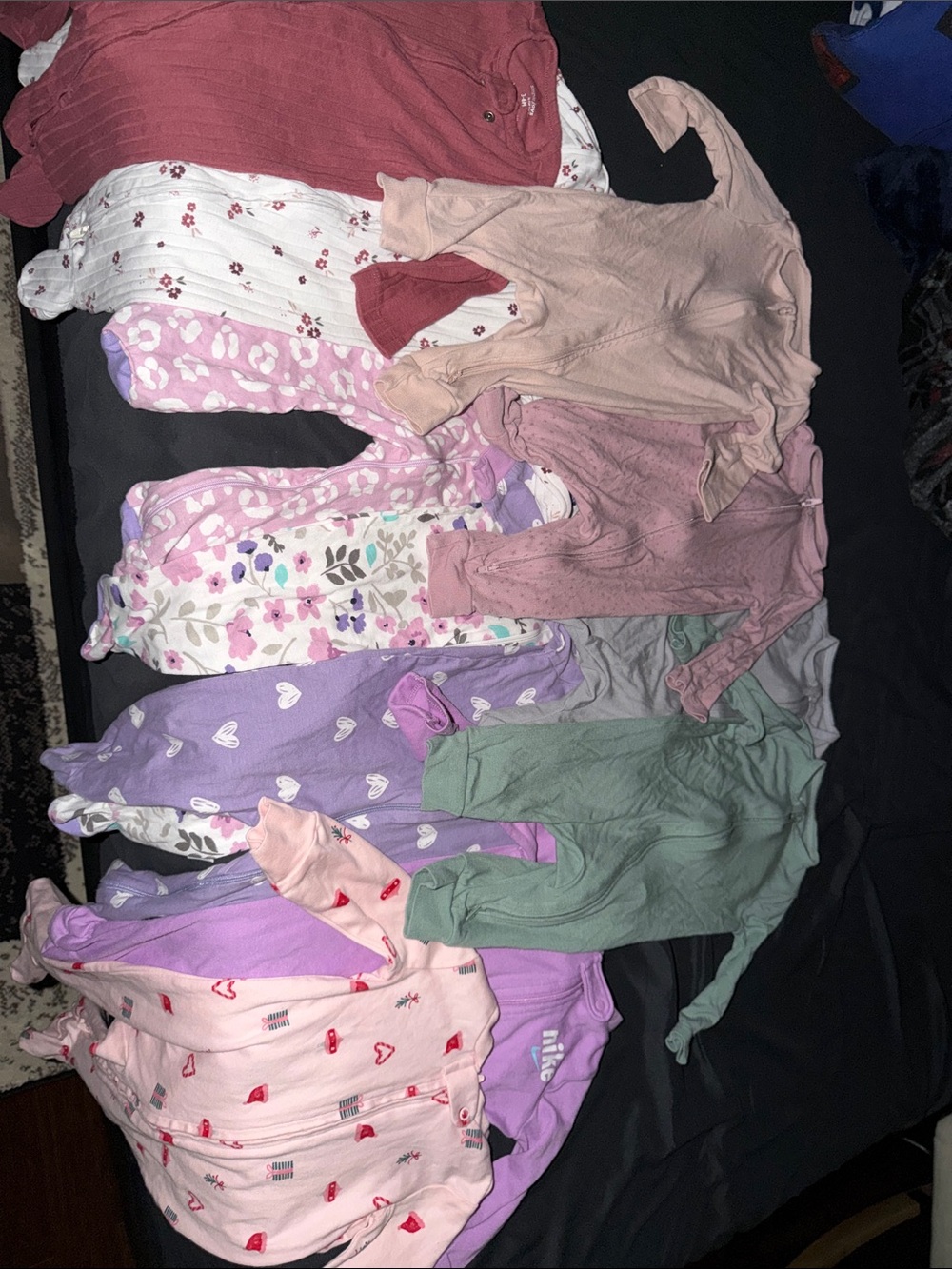 Carter's Assorted Girls' Sleepers in Pink, Purple, Green, Cream